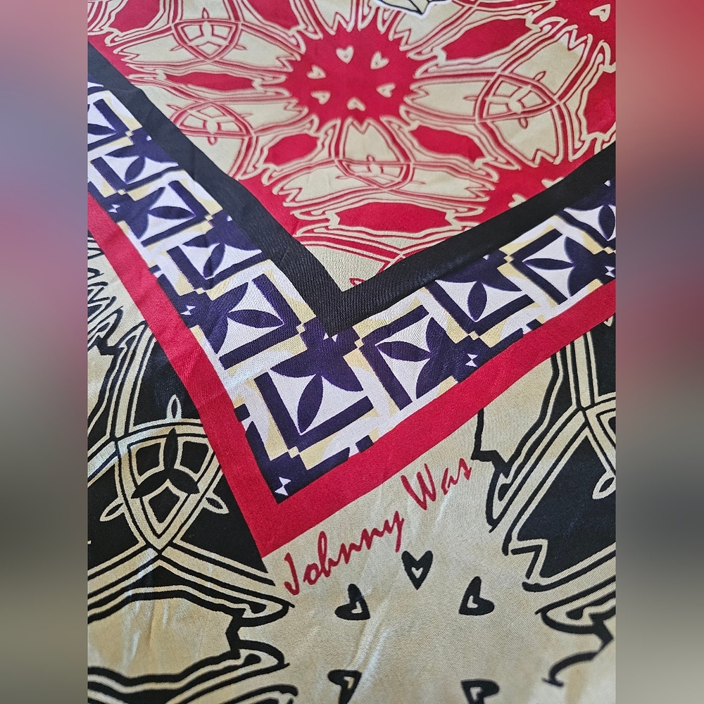 Johnny Was SILK Scarf with Tassels Liora Pattern 44 X 44 Inches